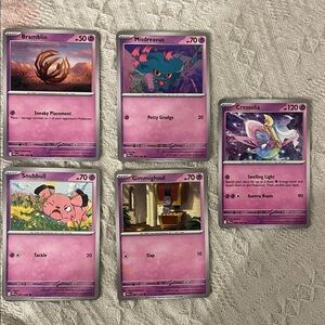 Pokemon Trading Cards - Purple and Pink
